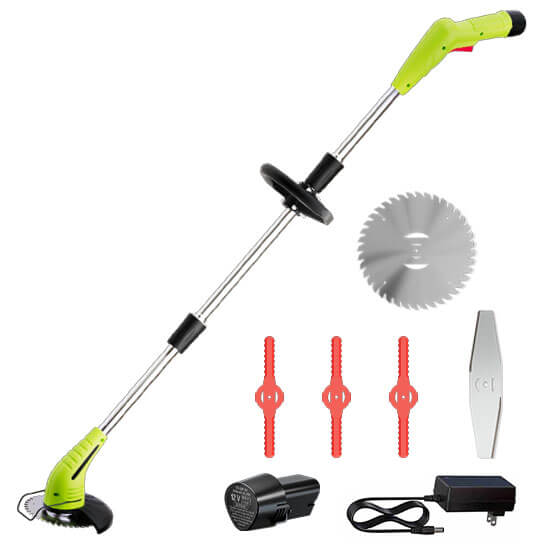 FEIHU 12V Efficient Battery-Powered Cordless Grass Trimmer with Durable Blades and Brush Cutting Capabilities for Lawn Maintenance Garden tools-Green