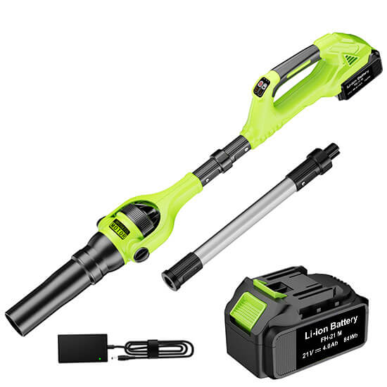 FEIHU Powerful and Lightweight Lithium Battery Garden Cleaner Electric Cordless Leaf Blower-Green