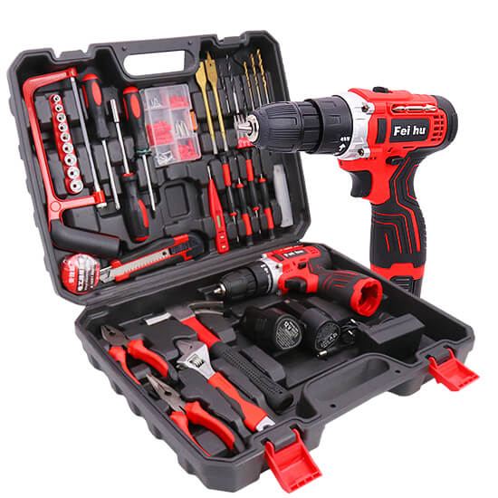 FEIHU Ultimate Home Maintenance and Improvement Projects 12V Cordless Power Tool 108-Set with Comprehensive Repair Kit