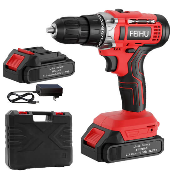 FEIHU High-Powered 21V Cordless Electric Driver Drill for Home and Wood to  Screw and Drill
