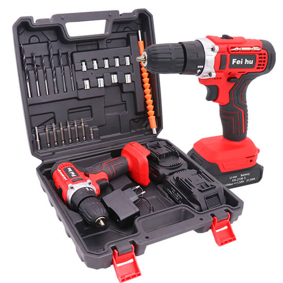 FEIHU Professional Power Tools 21V Cordless Drill and Screwdriver Set with Compact Drill Bits and 28 Tool Sets with Drill