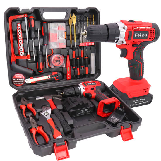 FEIHU Wholesale Tools High-Speed 21V Cordless Drill 108 Sets with Powerful Motor for Drill to DIY Projects